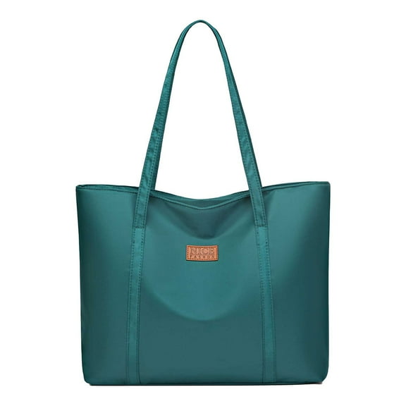 Beautynvta Tote Bag for Women, Nylon Laptop Work Tote Purse, Lightweight Business Office Women Bag with Large Capacity for Work College Travel Business Shopping, 13.4" x 4.3" x 11", Green