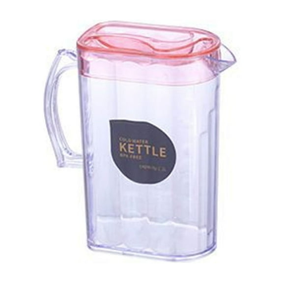 Beautynvta Water Pitcher, Large Capacity Water Kettle with Lid and Faucet, Friendly Mix Drinks Water Cold Kettle for Fruit Teapot Drink Containers, 2.2L, 6.3" x 3.54" x 8.74", Pink