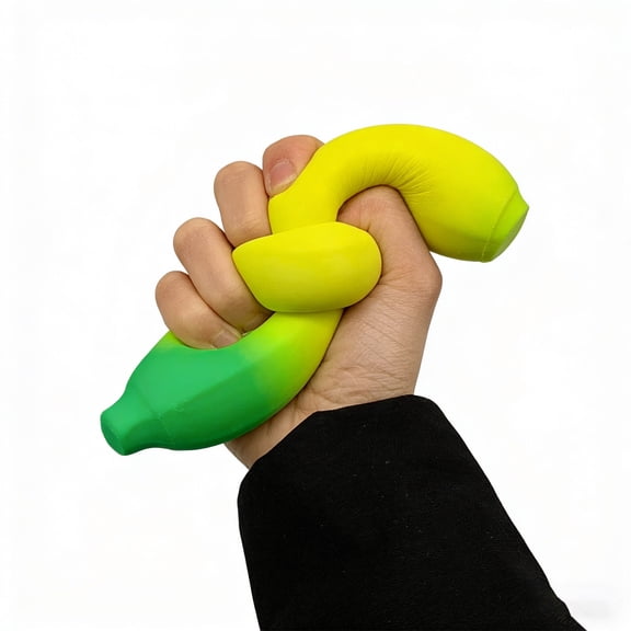Beautynvta Color Changing Banana Stress Balls, Realistic Fruit Squeeze Toys, Slow Rising Fidget Toys for Anxiety Relief, Soft Decompression Toys for Adults