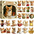 thumbnail image 1 of Beautynvta Corgi Advent Calendar 2025, 24 Days Christmas Countdown Calendar with Cute Corgi Ornaments, Christmas Tree Ornaments, Xmas Gifts for Grandkids Teens, 1 of 8