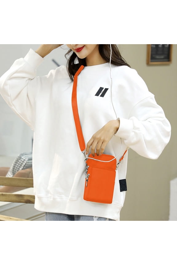 Crossbody Bag for Women, Lightweight Small Crossbody Bags, Phone Purses, Small Sling Bag, Hiking Backpack, Travel Pouch Shoulder Bag for Women, Orange