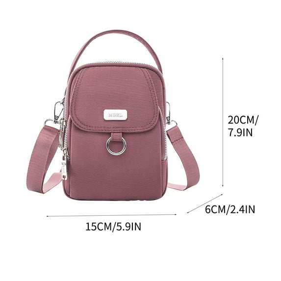 Beautynvta Crossbody Bag for Women, Nylon Phone Purse with 3 Zipper Pockets, Casual Crossbody Bag, Crossbody Wallet Handbag, Waterproof Shoulder Bag
