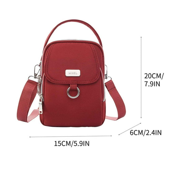 Beautynvta Crossbody Bag for Women, Nylon Phone Purse with 3 Zipper Pockets, Casual Crossbody Bag, Crossbody Wallet Handbag, Waterproof Shoulder Bag