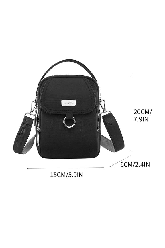 Crossbody Bag for Women, Nylon Phone Purse with 3 Zipper Pockets, Casual Crossbody Bag, Crossbody Wallet Handbag, Waterproof Shoulder Bag