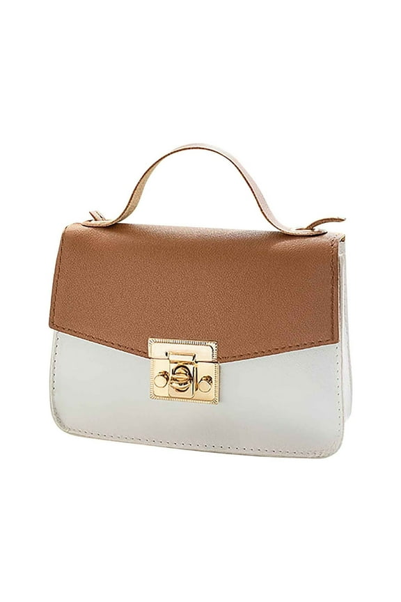 Crossbody Bag for Women, Square Box Bags, Cute Satchels, Leather Top-Handle Tote Handbag, Shoulder Bag, Compartment Women Bag, Khaki