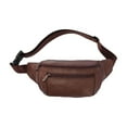 thumbnail image 1 of Beautynvta Crossbody Fanny Bag for Women Men, Waterproof Leather Sports Waist Bag Pack, Large Capacity Fanny Pack for Travel Hiking Running, Brown, 1 of 6