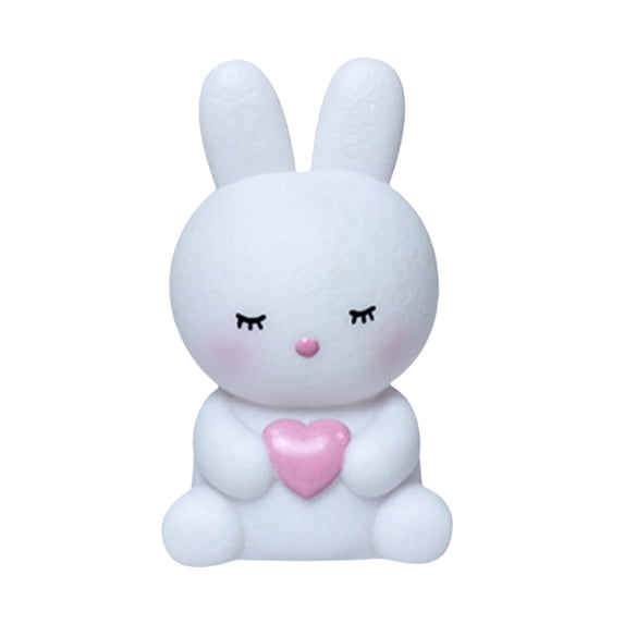 Beautynvta Cute Bunny Night Light with Red Heart, Rabbit Lamp, LED Bunny Nightlight for Easter Gift, Plastic Bedside Lamp for Easter Valentine's Day Room Decor
