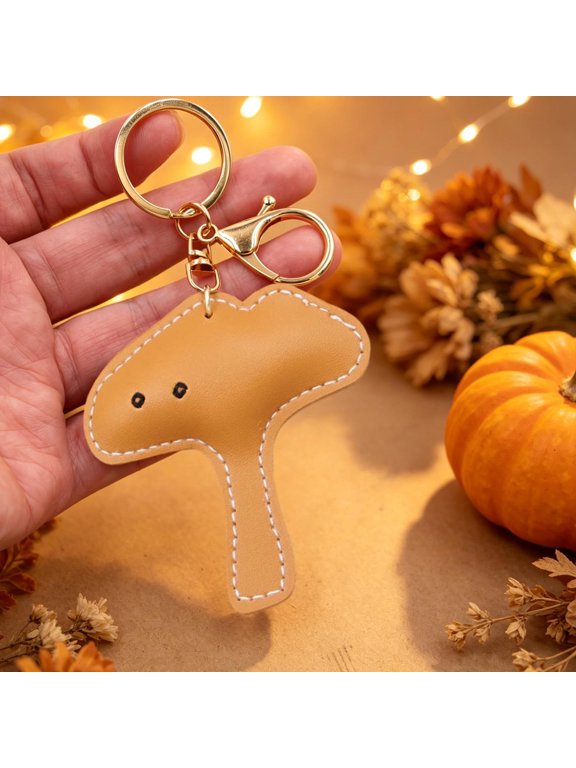 Cute Faux Leather Maple Leaf Keychain Pendant, Cartoon Fall Leaf Bag Charm Accessories for Thanksgiving Harvest Holiday Gift Decor