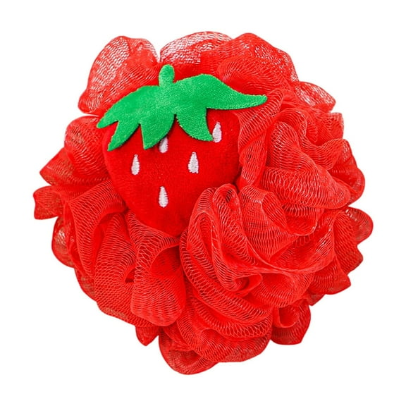 Beautynvta Cute Fruit Bath Shower Sponge Loofahs Mesh Pouf Shower Ball Colorful Cartoon Body Scrubber Balls Shower Mesh for Kids Adults