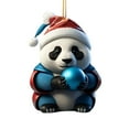 thumbnail image 1 of Beautynvta Cute Panda Christmas Ornaments, Xmas Gifts, Personauzed Christmas Panda Hanging Ornaments Exquisite Acrylic Pendant Christmas Tree Decorations, 1 of 6
