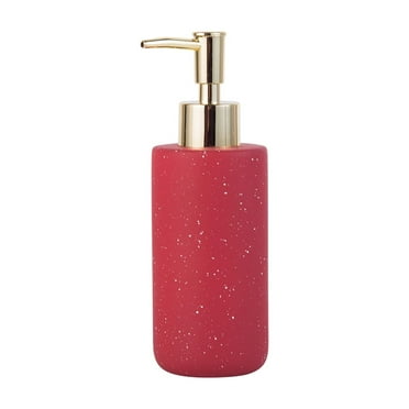 Beautynvta Decorative Soap Dispenser, Ceramic Hand Soap Dish Soap Dispenser with Pump, Large Capacity, Leak Proof, for Bathroom and Kitchen, Red