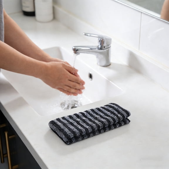 Beautynvta Double-Sided Exfoliating Bath Towel, Strong Mud Rubbing Back Scrubber, Long Strip Back Pulling Bath Cloth for Home Use, 10.2x39.4 Inch