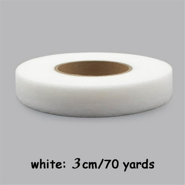 Beautynvta Double-Sided Sticky Fabric Tape, 1 Roll 3 cm x 70 Yards Each, Adhesive for Fabric Tape, No Sew Hemming Tape for Clothes Pants Dresses Curtains, White