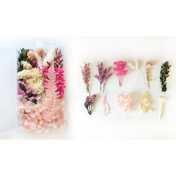 Beautynvta Dried Pressed Flowers, Real Dried flower, Embossed Dried Blooms & Airtightly Sealed, for DIY Candles Valentine’s Gift Making