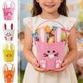 thumbnail image 1 of Beautynvta Easter Bunny Basket, Reusable Non-Woven Bunny Bucket, Easter Egg Hunts Tote Bag, Storage Basket Gift Basket for Easter Party Decorations, Pink, 1 of 6