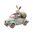 thumbnail image 1 of Beautynvta Easter Bunny Truck Ornament, Vintage Rabbit Driving Truck with Spring Floral Eggs for Garden Office Home Decor, Personalized Acrylic Desktop Decoration, 1 of 5
