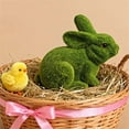 thumbnail image 1 of Beautynvta Easter Decorations, Green Flocked Bunny Figurines, Fake Moss Rabbit Statue for Easter Centerpieces, Spring Tabletop & Shelf Decor, 1 of 6