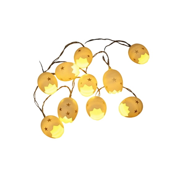Beautynvta Easter Egg String Lights, 59'' Waterproof Egg String Lights with 10 Cracked Eggs Lights Battery Operated for Indoor Outdoor Garden Decoration