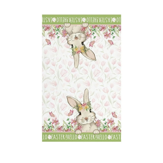 Beautynvta Easter Kitchen Towels and Dish Towels, Spring Floral Bunny Hand Towels for Bathroom, Easter Tea Towel Gifts for Family, Friends, 15.7x23.6 Inch