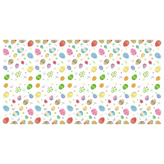 Beautynvta Easter Rectangle Table Cloth, Colorful Easter Eggs Table Cloth, Colorful Egg, Chicken Designs for Dining Table, Easter Dinner, Kitchen, Holiday Party Table Decor