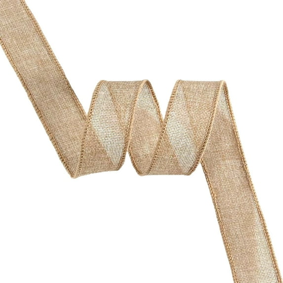 Beautynvta Easter Ribbon, Easter Organza Wired Ribbon, Wired Ribbon for Wrapping Making Bows, Wreaths, Bouquet Wrapping, Decoration, DIY Crafts, Beige