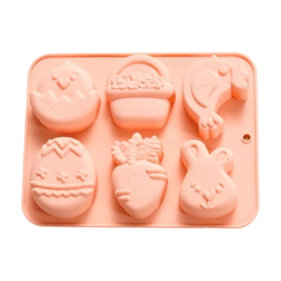 Beautynvta Easter Silicone Molds for Chocolate, 3D Rabbit Carrot Egg Basket Rooster Chick Designs Candy Molds for Making Cupcake, Candy, Jelly