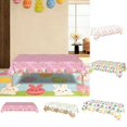 thumbnail image 1 of Beautynvta Easter Tablecloth, Happy Easter Bunny Table Cover, Disposable Plastic Rectangle Tablecloth, Bunny Flowers Colorful Eggs Table Cloth for Spring Party Supplies, 54''x108'', 1 of 5