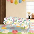 thumbnail image 1 of Beautynvta Easter Tablecloth, Happy Easter Table Cover, Disposable Plastic Rectangle Tablecloth, Bunny Flowers Colorful Eggs Table Cloth for Spring Party Supplies, 54''x108'', 1 of 5