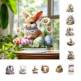thumbnail image 1 of Beautynvta Easter Tabletop Decorations, 2D Flat Acrylic Bunny Ornament, Spring Rabbit in Egg, Easter Eggs Decor, Easter Table Centerpieces Decorations, 1 of 8