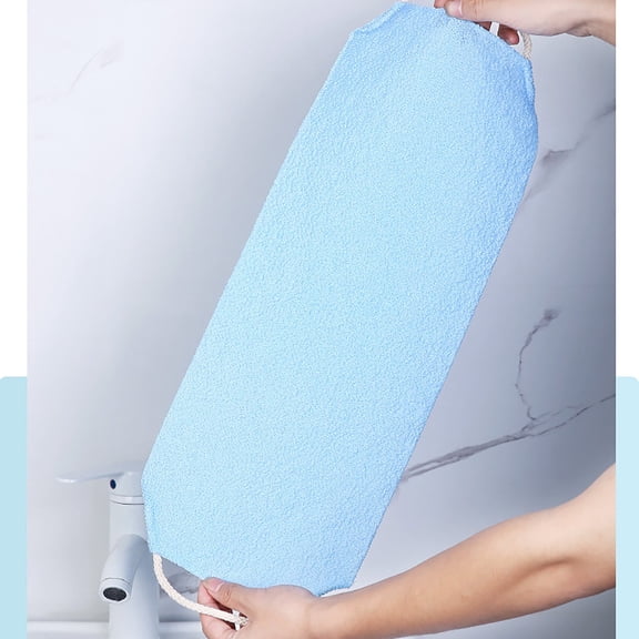 Beautynvta Exfoliating Back Scrubber with Handles, 19 Inch Double-Sided Back Exfoliator Body Scrub Towel, Exfoliating Washcloth Bath Towel for Men & Women Shower