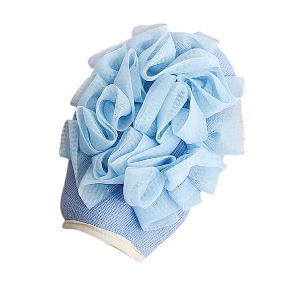 Beautynvta Exfoliating Gloves with Bath Loofah for Shower, Body Sponge Brushes Bath Towel Gloves, Fine Mesh Body Exfoliator Glove with Hanging Loop for Women and Men