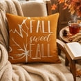 thumbnail image 1 of Beautynvta Fall Throw Pillow Cover, Orange Maple Leaf Printed Autumn Pillowcase, Square Linen Cushion Case for Thanksgiving Farmhouse Sofa Couch Decor, 1 of 6