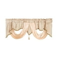thumbnail image 1 of Beautynvta Fancy Window Valance, Solid Color Small Curtains with Soft Satin Swag, Curtain Valance with Rod Pocket for Bedroom, Living Room, 18''x55'', Beige, 1 of 6