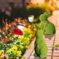 thumbnail image 1 of Beautynvta Flocked Bunny Easter Decorations, Resin Easter Bunny Decor, Green Faux Moss Bunny Figurine for Spring Easter Table Garden Baskets Table Yard Decor, 1 of 6