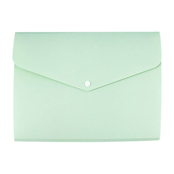 Beautynvta Folders Plastic Envelopes with Snap Button Closure, Waterproof Envelope File Folder, Letter A4 Size, for Home Office Supplies, Green