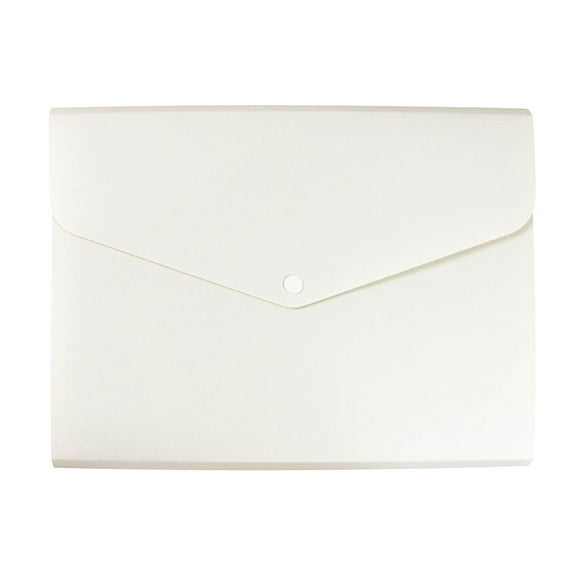 Beautynvta Folders Plastic Envelopes with Snap Button Closure, Waterproof Envelope File Folder, Letter A4 Size, for Home Office Supplies, White