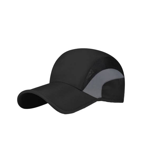 Beautynvta Folding Outdoor Hat for Men Women, Lightweight Breathable Baseball Cap Sun Hat, Quick Dry Running Hat, Black