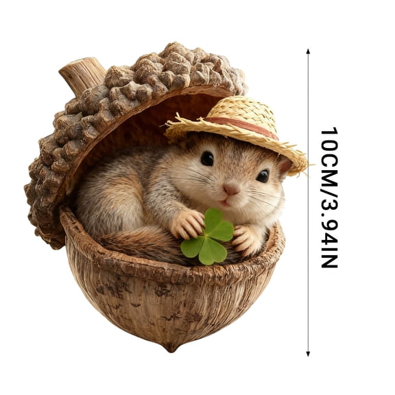 Beautynvta Forest Animal Acorn Christmas Ornaments, 3.94'' Cozy Forest Animal Pinecone Ornaments for Xmas Tree, Personalized Acrylic Animal Pendant, Xmas Gifts