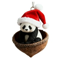 Beautynvta Forest Animal Acorn Ornaments, 3.15'' Forest Animal with Hat in Acorn Ornaments for Christmas Tree, Personalized Acrylic Hanging Ornament, Gifts for Animals Lovers