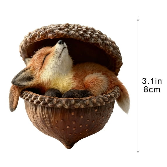 Beautynvta Forest Animal Acorn Ornaments, 3.15'' Sleeping Forest Animal in Acorn Ornaments for Christmas Tree, Personalized Acrylic Hanging Ornament, Gifts for Animals Lovers