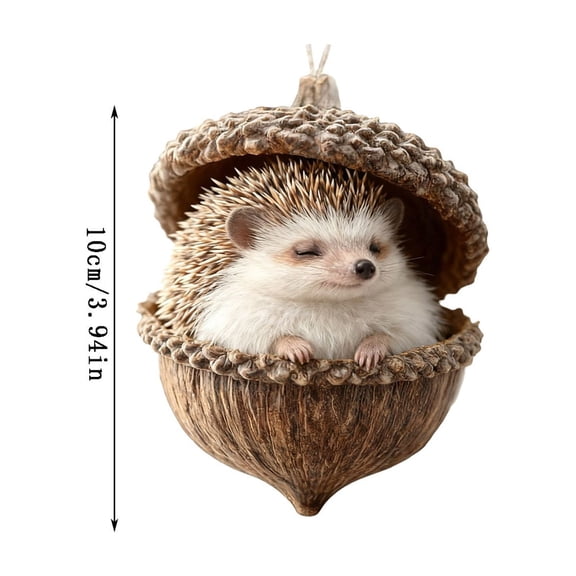 Beautynvta Forest Animal Acorn Ornaments, 3.94'' Sleeping Forest Animal in Acorn Ornaments for Christmas Tree, Personalized Acrylic Hanging Ornament, Gifts for Animals Lovers