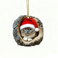 thumbnail image 1 of Beautynvta Forest Animal Christmas Ornaments, 3.15'' Cozy Xmas Cat in Tree Hole Ornaments for Christmas Tree, Personalized Acrylic Hanging Ornament, Gifts for Animals Lovers, 1 of 7