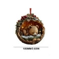 thumbnail image 1 of Beautynvta Forest Animal Christmas Ornaments, 3.94'' Sleeping Forest Bear in Pinecone Ornaments for Christmas Tree, Personalized Acrylic Hanging Ornament, Gifts for Animals Lovers, 1 of 5
