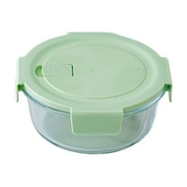 Beautynvta Glass Bento Box, 620ml Round Meal Prep Container with Airtight Lid, Glass Lunch Containers,Food Prep Lunch Box, Microwave & Dishwasher Safe