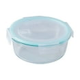 thumbnail image 1 of Beautynvta Glass Bento Box, Meal Prep Containers with Lids, Airtight Round Glass Lunch Box, Food Storage Container, Freezer, Oven, and Microwave Safe, 950 ML, 1 of 6