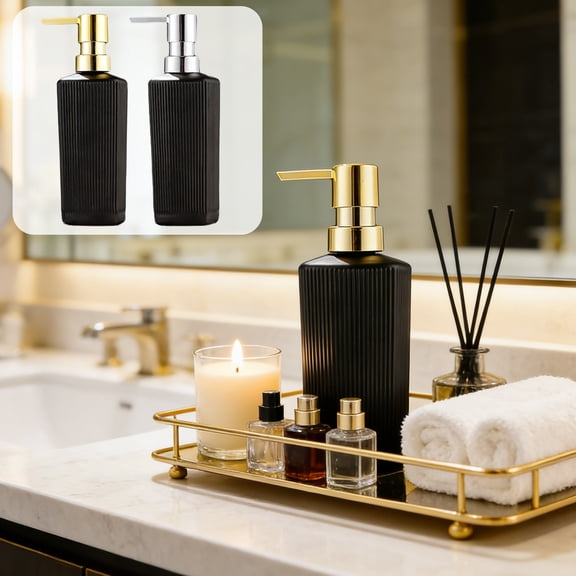 Beautynvta Glass Soap Dispenser, 350ml Hand Wash Bottle, Reusable Empty Pump Bottle for Kitchen, Bathroom, Shampoo, Lotion