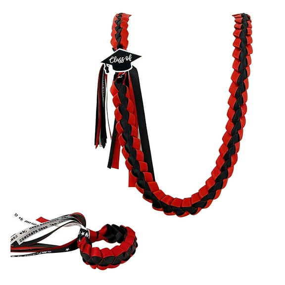 Beautynvta Graduation Leis 2025 Ribbon Leis for Graduation, 47.2'' Graduation Leis Handmade Weaving Ribbon Party Accessories for Women and Men, Included 6.3'' Ribbon Lei Bracelet