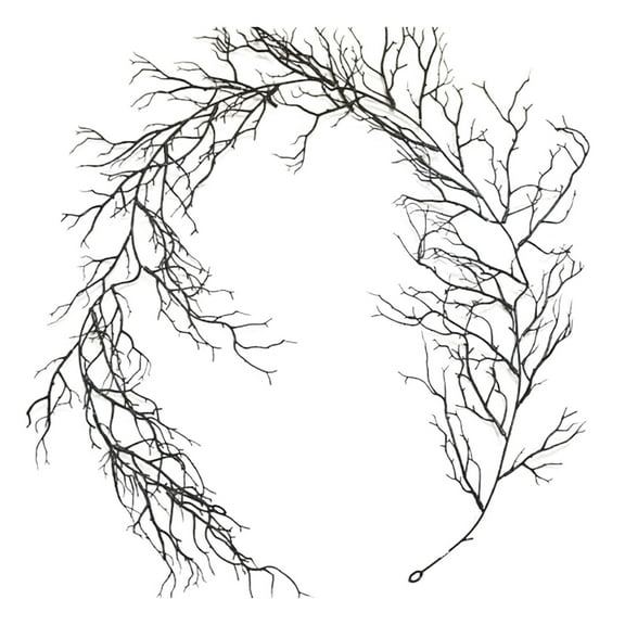 Beautynvta Halloween Black Branches Garland, 5.74 Ft Artificial Willow Vine, Halloween Dead Branch Vine Decor, for Wall Bedroom Home Fireplace Mantle Decoration