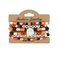 thumbnail image 1 of Beautynvta Halloween Bracelets Sets for Women, Gothic Layered Beaded Bracelets Pack, Spooky Ghost Pumpkin Witch Hat Bat Stackable Strench Bracelet for Accessories Jewelry Gifts, 1 of 6