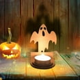 thumbnail image 1 of Beautynvta Halloween Candle Holder, Spooky Wooden Ghost Tealight Candle Holders with Shadow Scary Candle Stands Table Decor, Halloween Decorations, 1 of 3